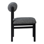 Roundhill Linen Textured Fabric Upholstered Dining Chair in Black