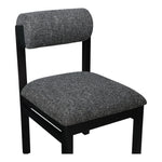 Roundhill Linen Textured Fabric Upholstered Dining Chair in Black