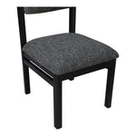 Roundhill Linen Textured Fabric Upholstered Dining Chair in Black