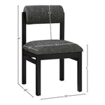 Roundhill Linen Textured Fabric Upholstered Dining Chair in Black