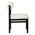 Roundhill Linen Textured Fabric Upholstered Dining Chair in Cream