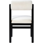 Roundhill Linen Textured Fabric Upholstered Dining Chair in Cream