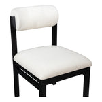 Roundhill Linen Textured Fabric Upholstered Dining Chair in Cream