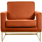 Noah Velvet Upholstered Accent Chair (511-) in Cognac