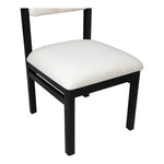 Roundhill Linen Textured Fabric Upholstered Dining Chair in Cream