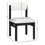Roundhill Linen Textured Fabric Upholstered Dining Chair in Cream