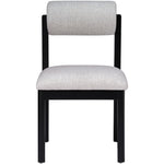 Roundhill Linen Textured Fabric Upholstered Dining Chair in Grey