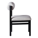 Roundhill Linen Textured Fabric Upholstered Dining Chair in Grey