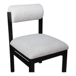 Roundhill Linen Textured Fabric Upholstered Dining Chair in Grey