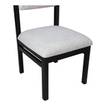 Roundhill Linen Textured Fabric Upholstered Dining Chair in Grey