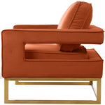 Noah Velvet Upholstered Accent Chair (511-) in Cognac