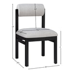 Roundhill Linen Textured Fabric Upholstered Dining Chair in Grey
