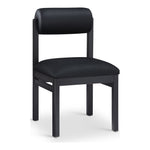 Roundhill Vegan Leather Upholstered Dining Chair in Black