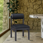 Roundhill Vegan Leather Upholstered Dining Chair in Black