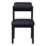 Roundhill Vegan Leather Upholstered Dining Chair in Black