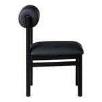 Roundhill Vegan Leather Upholstered Dining Chair in Black