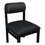 Roundhill Vegan Leather Upholstered Dining Chair in Black