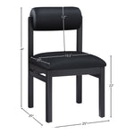 Roundhill Vegan Leather Upholstered Dining Chair in Black