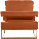 Noah Velvet Upholstered Accent Chair (511-) in Cognac
