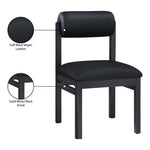 Roundhill Vegan Leather Upholstered Dining Chair in Black