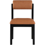 Roundhill Vegan Leather Upholstered Dining Chair in Cognac