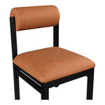 Roundhill Vegan Leather Upholstered Dining Chair in Cognac