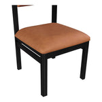 Roundhill Vegan Leather Upholstered Dining Chair in Cognac