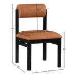 Roundhill Vegan Leather Upholstered Dining Chair in Cognac