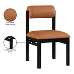 Roundhill Vegan Leather Upholstered Dining Chair in Cognac