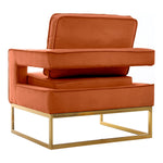 Noah Velvet Upholstered Accent Chair (511-) in Cognac