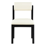 Roundhill Vegan Leather Upholstered Dining Chair in Cream