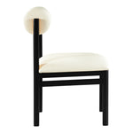 Roundhill Vegan Leather Upholstered Dining Chair in Cream