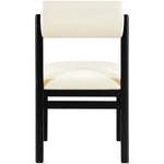 Roundhill Vegan Leather Upholstered Dining Chair in Cream