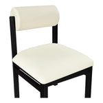 Roundhill Vegan Leather Upholstered Dining Chair in Cream