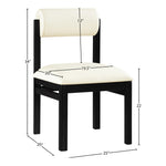 Roundhill Vegan Leather Upholstered Dining Chair in Cream