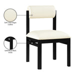Roundhill Vegan Leather Upholstered Dining Chair in Cream