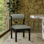 Roundhill Vegan Leather Upholstered Dining Chair in Green