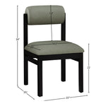 Roundhill Vegan Leather Upholstered Dining Chair in Green