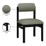 Roundhill Vegan Leather Upholstered Dining Chair in Green