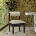 Roundhill Vegan Leather Upholstered Dining Chair in Taupe