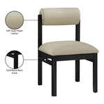 Roundhill Vegan Leather Upholstered Dining Chair in Taupe