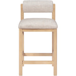 Roundhill Linen Textured Fabric Upholstered Counter Stool in Beige
