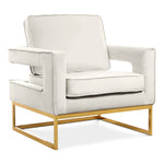 Noah Velvet Upholstered Accent Chair (511-) in Cream