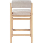 Roundhill Linen Textured Fabric Upholstered Counter Stool in Beige