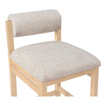 Roundhill Linen Textured Fabric Upholstered Counter Stool in Beige