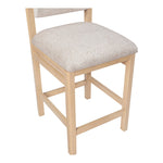 Roundhill Linen Textured Fabric Upholstered Counter Stool in Beige