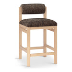 Roundhill Linen Textured Fabric Upholstered Counter Stool in Brown