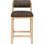 Roundhill Linen Textured Fabric Upholstered Counter Stool in Brown