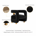 Amirah Velvet Lounge Chair in Black