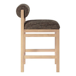 Roundhill Linen Textured Fabric Upholstered Counter Stool in Brown